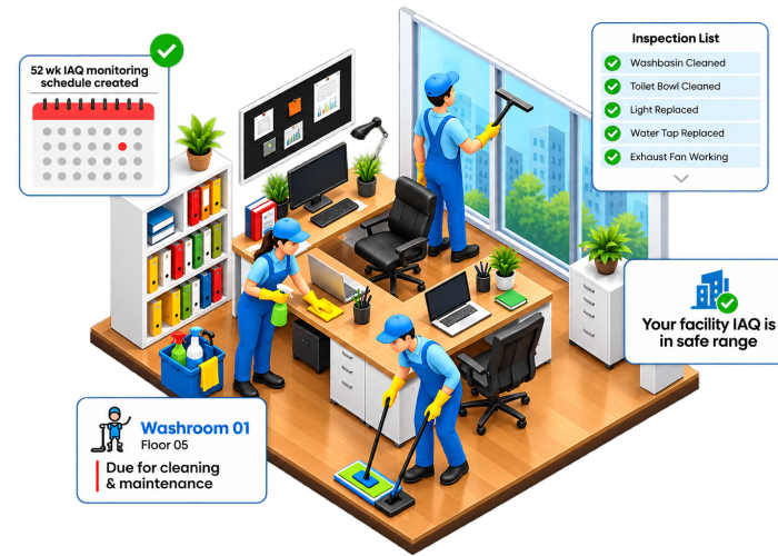 Isometric Office Cleaning Dashboard