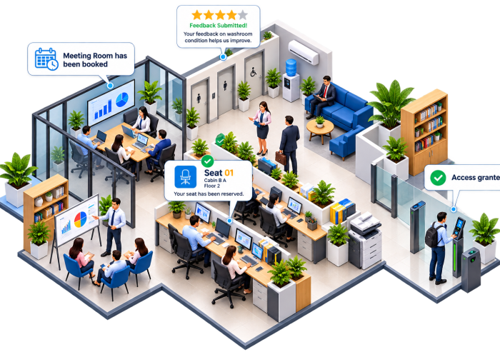 Isometric Smart Office with Callouts